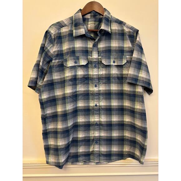 Swisstech Men’s Short Sleeve Plaid Button-Up Shirt- size large - Picture 2 of 11